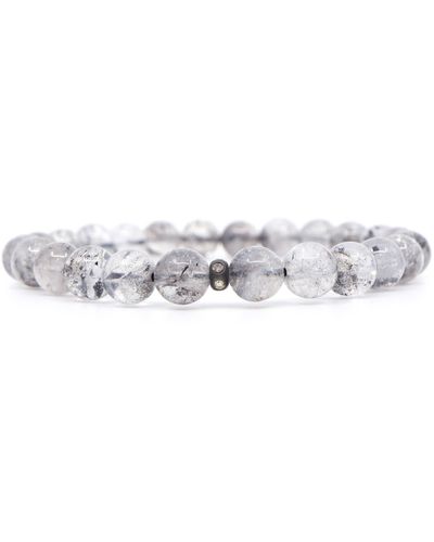 Shar Oke Himalayan Herkimer & Diamonds Beaded Bracelet - White