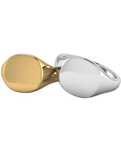 Undefined Jewelry 14k Gold Signature Signet Ring - White
