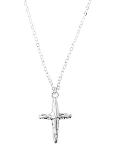 Aaria London Hammered Cross Necklace - Multicolor