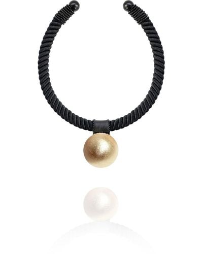 Saule Label Gaia Glam Necklace In Plated Sun - Black