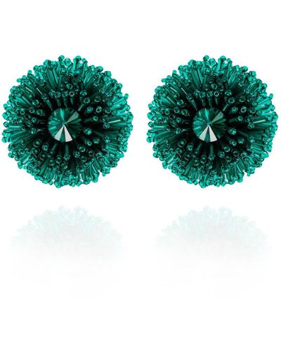 Saule Label Chiara Earrings In Ever Flare - Green