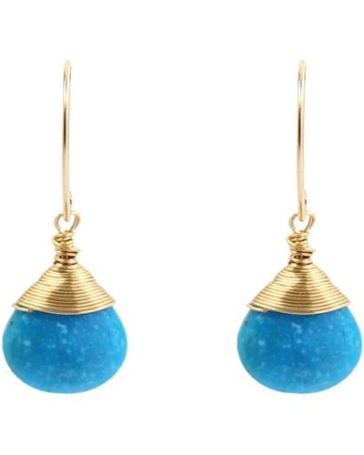 Gosia Orlowska "donna" Turquoise Drop Earrings - Blue
