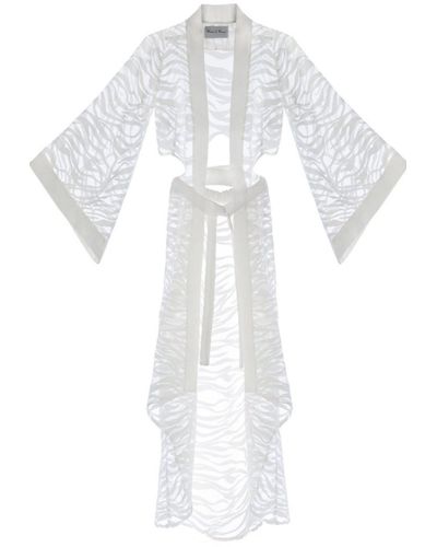 Monique Store Turkish Lace Allure: Limited Edition Backless Kimono Dress - White