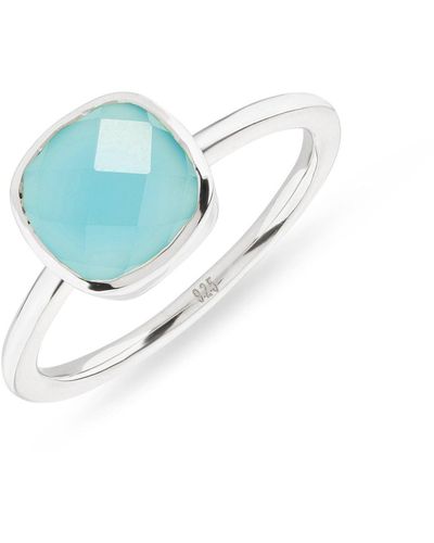 Auree Mondello Aqua Quartz Sterling Silver Ring - Blue