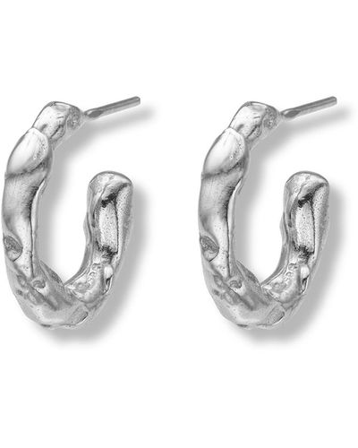 EVA REMENYI Talisman Small Hoop Earrings - White
