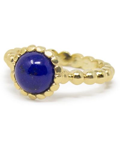 Vintouch Italy Lapis Beady Stacking Ring - Blue