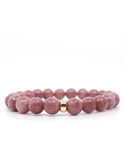 Shar Oke Pink Opal & Gold Filled Beaded Bracelet