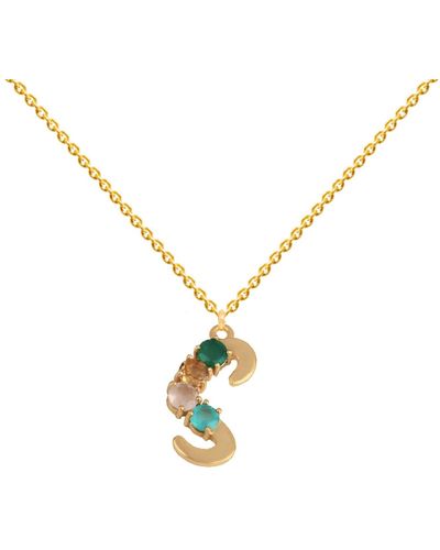 Lavani Jewels Multicolored Initial S Necklace - Metallic
