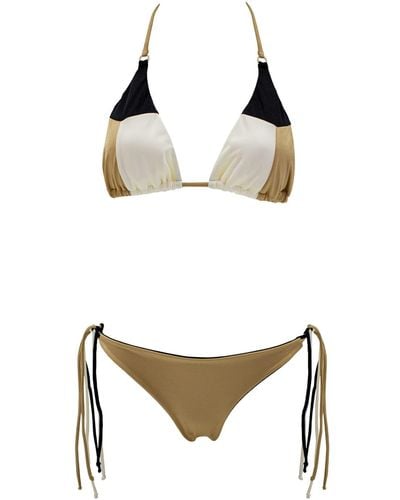 Aulala Paris Gatsby's Reversible Gold Bikini - Metallic