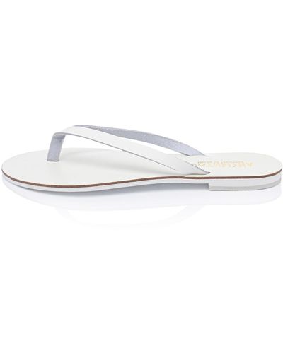 Ancientoo Achelois Handcrafted Leather Flip Flop Sandal For - White