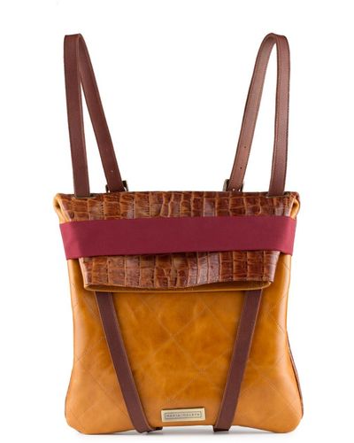 Maria Maleta Classic Brown Leather Backpack