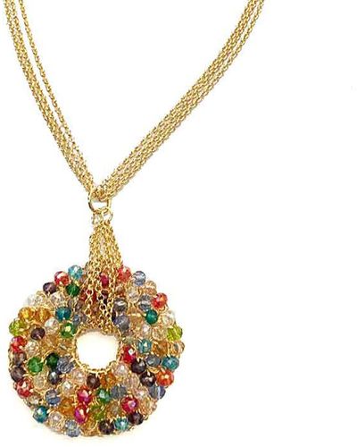 Lavish by Tricia Milaneze Multicolor Snowdrop Handmade Necklace - Metallic