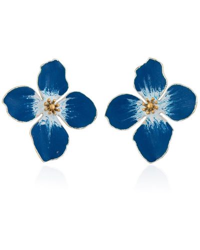 Milou Jewelry Clover Flower Earrings - Blue