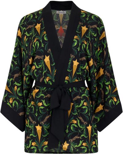 Henelle Hollywood Nights Kimono Jacket - Green