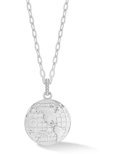 Dower & Hall One World Talisman Necklace In - White