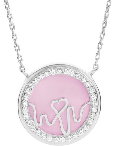 BLOOMTINE | Earth Angel HQ Loves Frequencytm Sterling Silver & Pink Opal Heartbeat Necklace