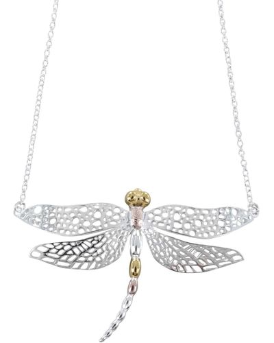 Reeves & Reeves Dazzling Dragonfly Necklace - White