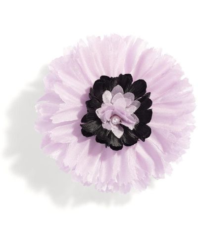 The Pink Reef Silk Lavender Anemone French Clip Hair Barrette - Pink