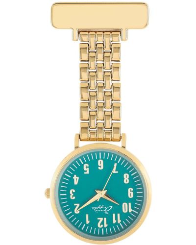 Bermuda Watch Company Annie Apple Emerald Green/ Link Bracelet Nurse Fob Watch - Metallic