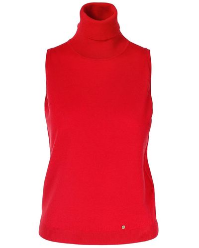 tirillm "alicia" Sleeveless Merino Wool Top - Red