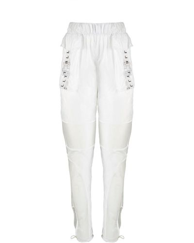 Balletto Athleisure Couture Sheer Panel Pants Bianco - White