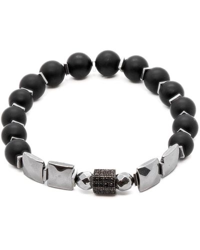 Ebru Jewelry Spiritual Onyx Stone Style Bracelet - Black