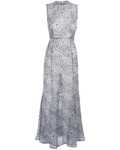 Sofia Tsereteli Semi-sheer Silk Chiffon Dress - Gray