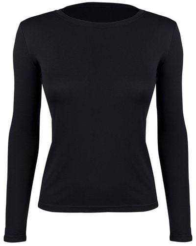 Balletto Athleisure Couture Long-sleeved Virusbacteria Off Blouse Nero - Black
