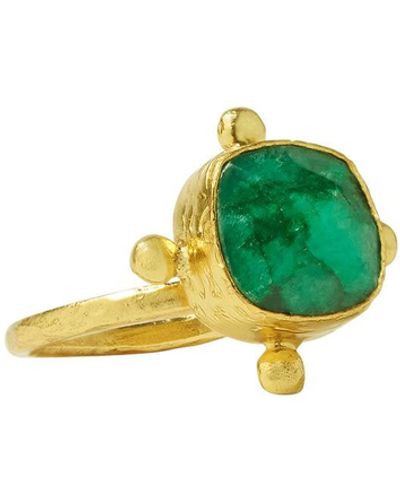 Ottoman Hands Eleanor Emerald Cocktail Ring - Green
