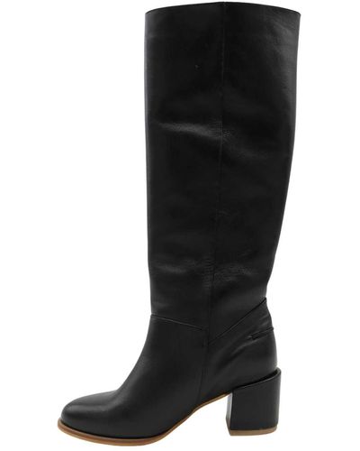 Stivali New York Cléo Knee High Boots In Leather - Black