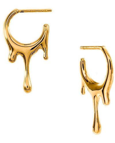 MARIE JUNE Jewelry Dripping Circular Vermeil Xs Hoop Earrings - Metallic
