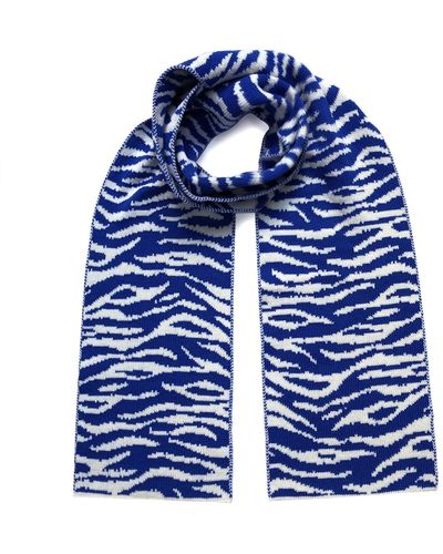 INGMARSON Tiger Wool & Cashmere Scarf Electric - Blue