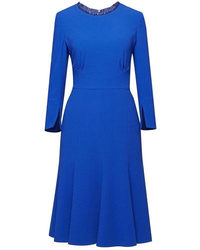 Rumour London Christina Royal Fluted Dress - Blue