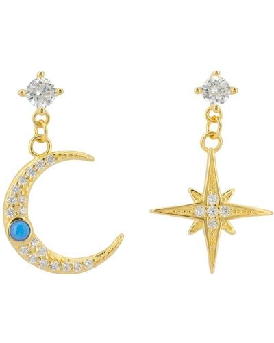 LÁTELITA London Andromeda Star And Moon Earrings Gold - Metallic