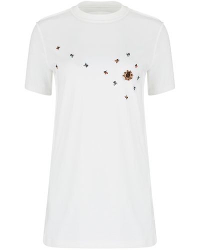 Boutique Kaotique Embroidered Bug Tee - White