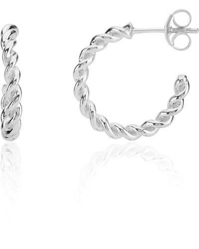 Auree Alhambra Piccolo Twisted Sterling Hoop Earrings - Metallic