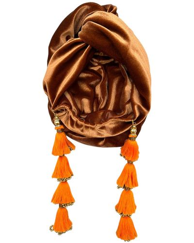 Julia Clancey Cocoa Jaffa Dorado Turban - Orange