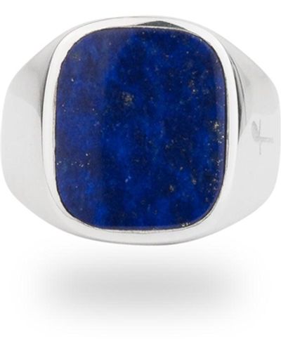 Phira London Jamestown Lapis Lazuli Square Stone Ring - Metallic