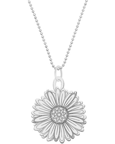 CarterGore Large Daisy Flower Pendant Necklace - Metallic