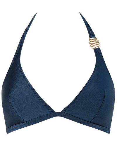 BonBon Lingerie Siren Smoke Triangle Bikini Top - Blue