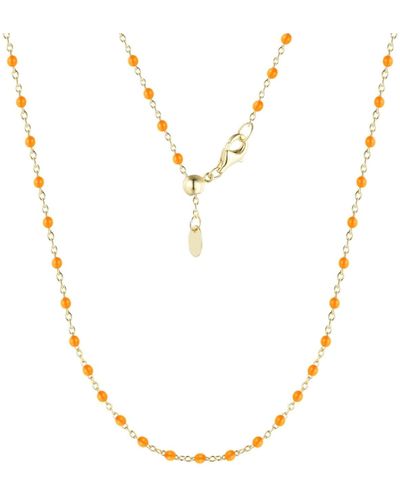 KAMARIA Enamel Beaded Chain Necklace - Metallic