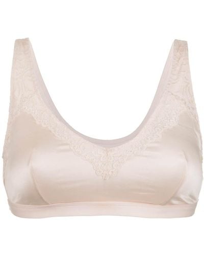 Juliemay Lingerie Back Support Full Coverage Wireless Organic Cotton Bra - Pink