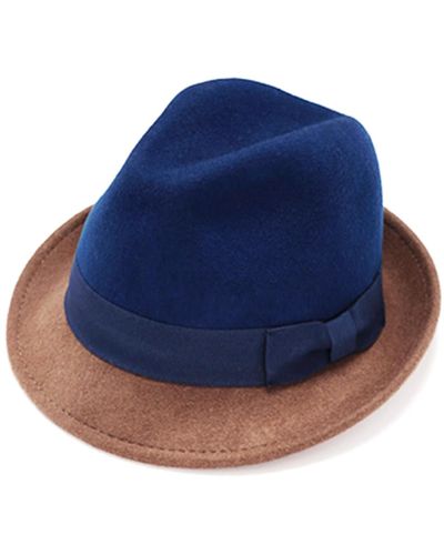 Justine Hats Felt Fedora Hat - Blue