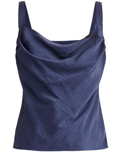 Paisie Cowl Neck Vest Top - Blue