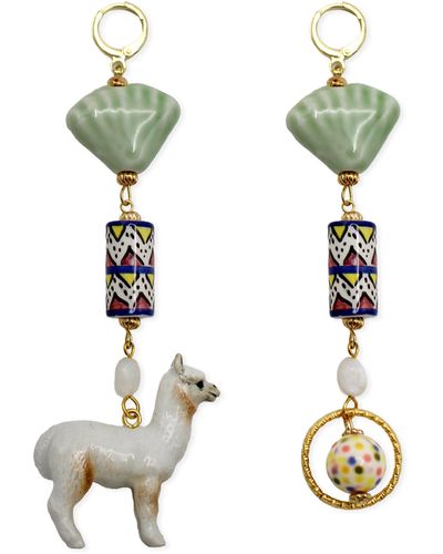 Midnight Foxes Studio Alpaca Funfetti Gold Earrings - Metallic