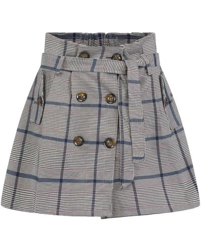 Hortons England Knightsbridge Check Skirt - Gray
