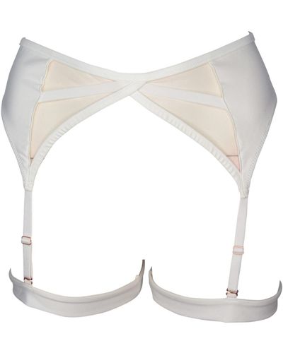 Lunalae Adele Cut Out Lingerie Suspender Recycled - White