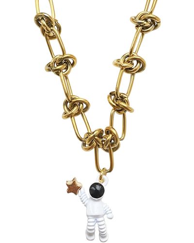 Smilla Brav Chunky Bold Chain Necklace Astronaut - Metallic