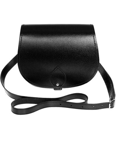 Zatchels Handmade Leather Saddle Bag - Black