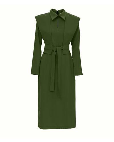 Julia Allert Dark Fashion Fitted Midi Dress - Green
